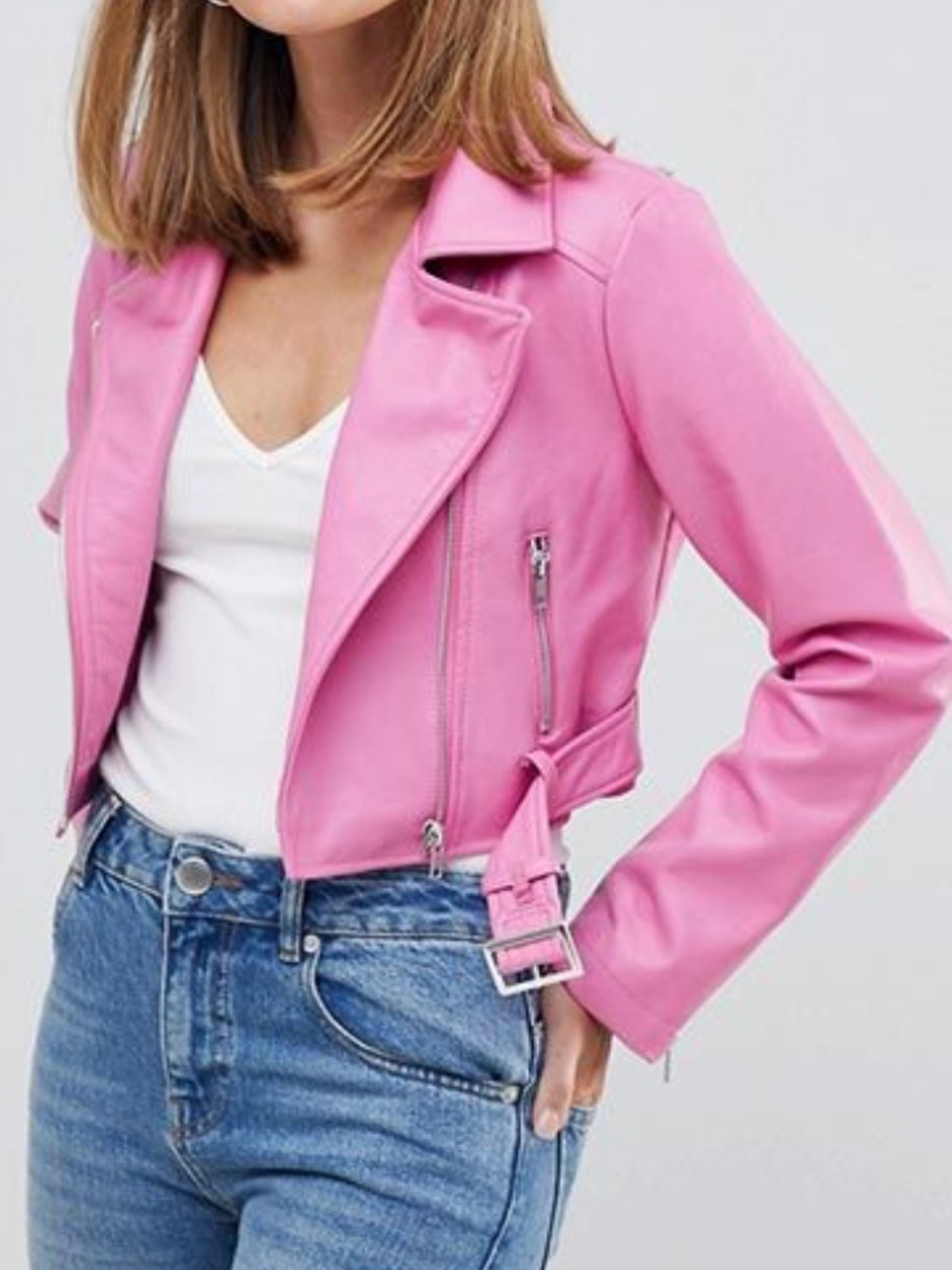 Primark Pink Faux Leather Moto Jacket
